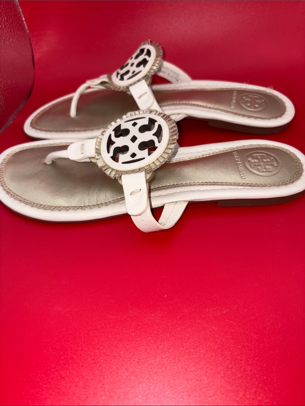 Tory Burch Miller Fringe Logo Thong Sandals